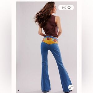 Driftwood by Free People Farrah Embroidered Jeans 28x34